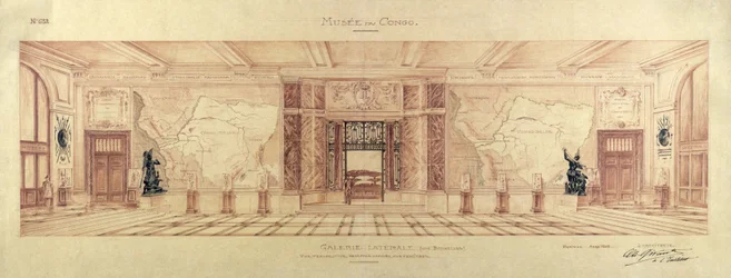 Galerie latérale du Musée du Congo à Tervueren, 1909